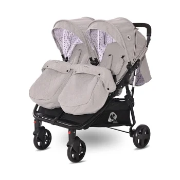 Lorelli kolica za blizance Duo + torba grey dots-1